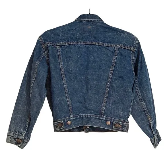Vintage 1980s Levis Type III Trucker Jacket Kids M USA Womens XS/S Cropped - Picture 5 of 9
